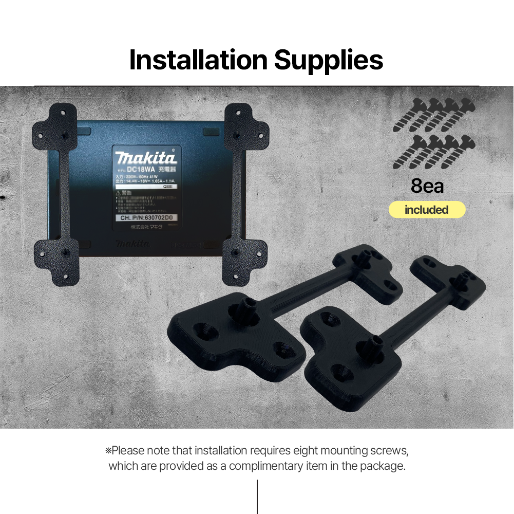 Makita Charger Wall Mount Bracket – Secure Holder for DC18RC & DC40RA Chargers Space-Saving Charger Storage Solution –