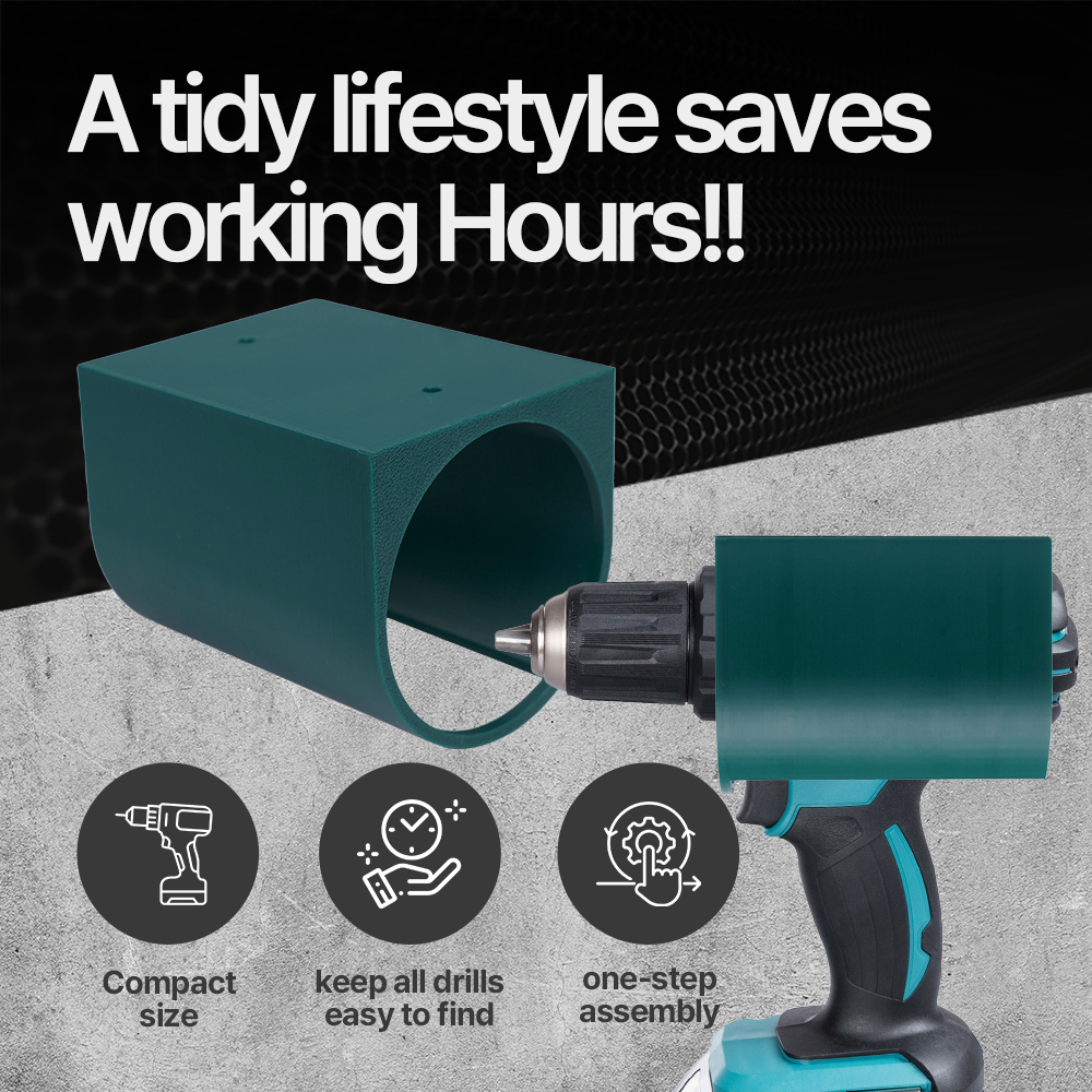 Makita drill hanger – Wall-mounted Makita Drill Hanger – Space-saving and easy access storage for 18V DDF482 Makita