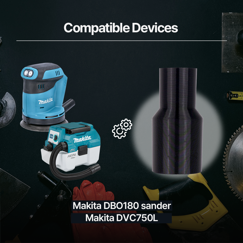 Makita DVC750L vacuum adaptor for Makita DBO180 – Makita DVC750L Vacuum Adapter for Makita DBO180 Sander – Optimizes