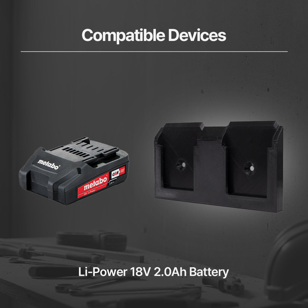 Metabo CAS 18V Battery Holder 2-Pack – Wall Mount Storage