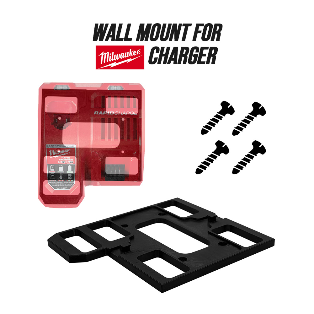 Wall Mount for Milwaukee Charger – Heavy-Duty Stabilized Storage