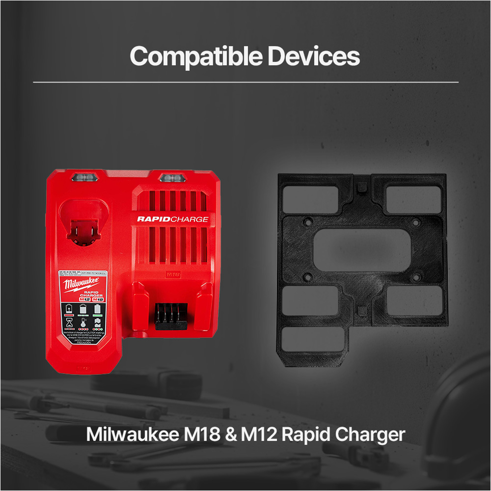 Wall Mount for Milwaukee Charger – Heavy-Duty Stabilized Storage