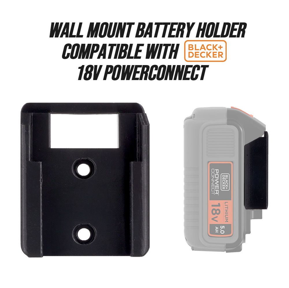 Wall Mount Battery Holder Compatible with Black & Decker 18V