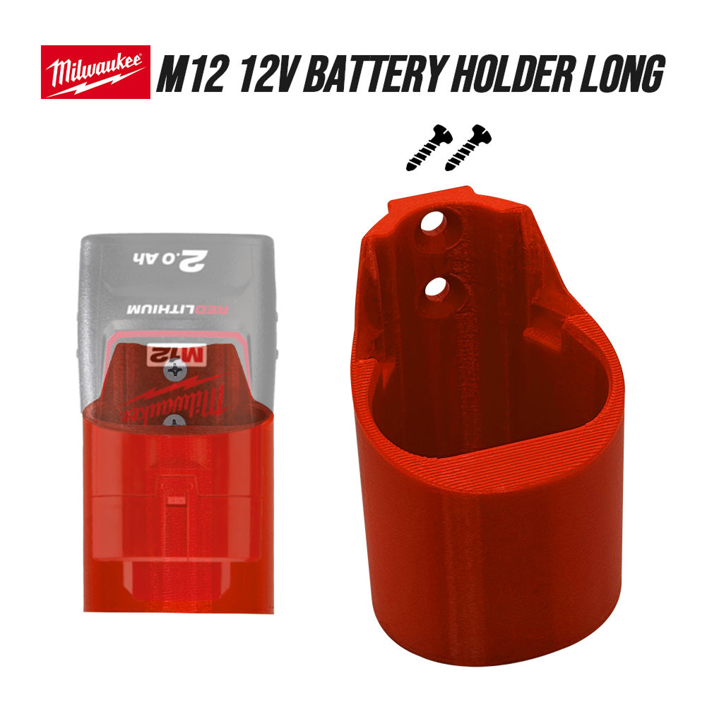 Milwaukee M12 12V Battery Holder Long Version