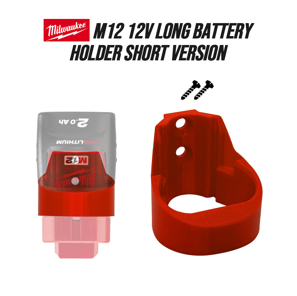 Milwaukee M12 12V Long Battery Holder Short Version