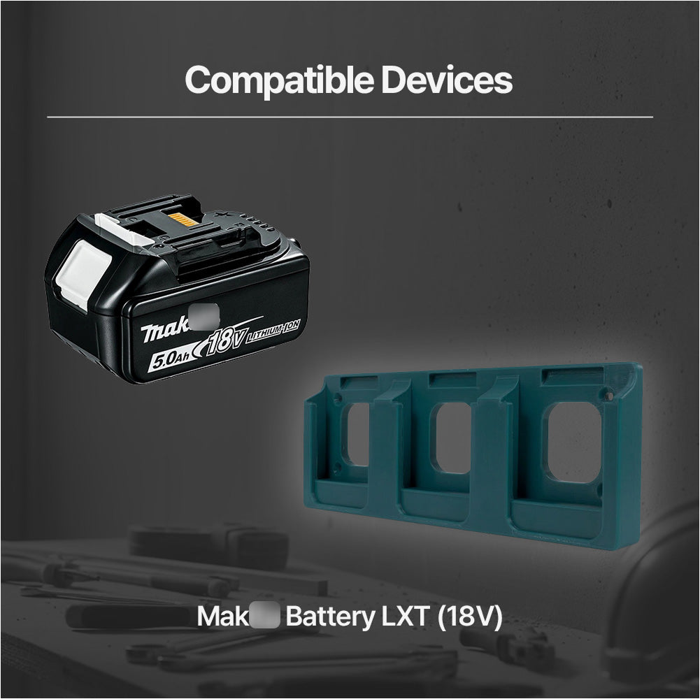 Wall Mount Battery Holder for Makita 18V – 3 Slot Organizer