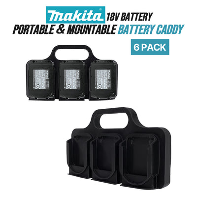Makita 18V Battery Caddy Holder – Portable & Mountable Organizer, 2 / 4 / 6 Battery Capacity
