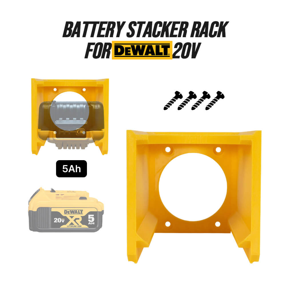 Battery Stacker Rack for DeWalt 20V - Wall Mount Organizer