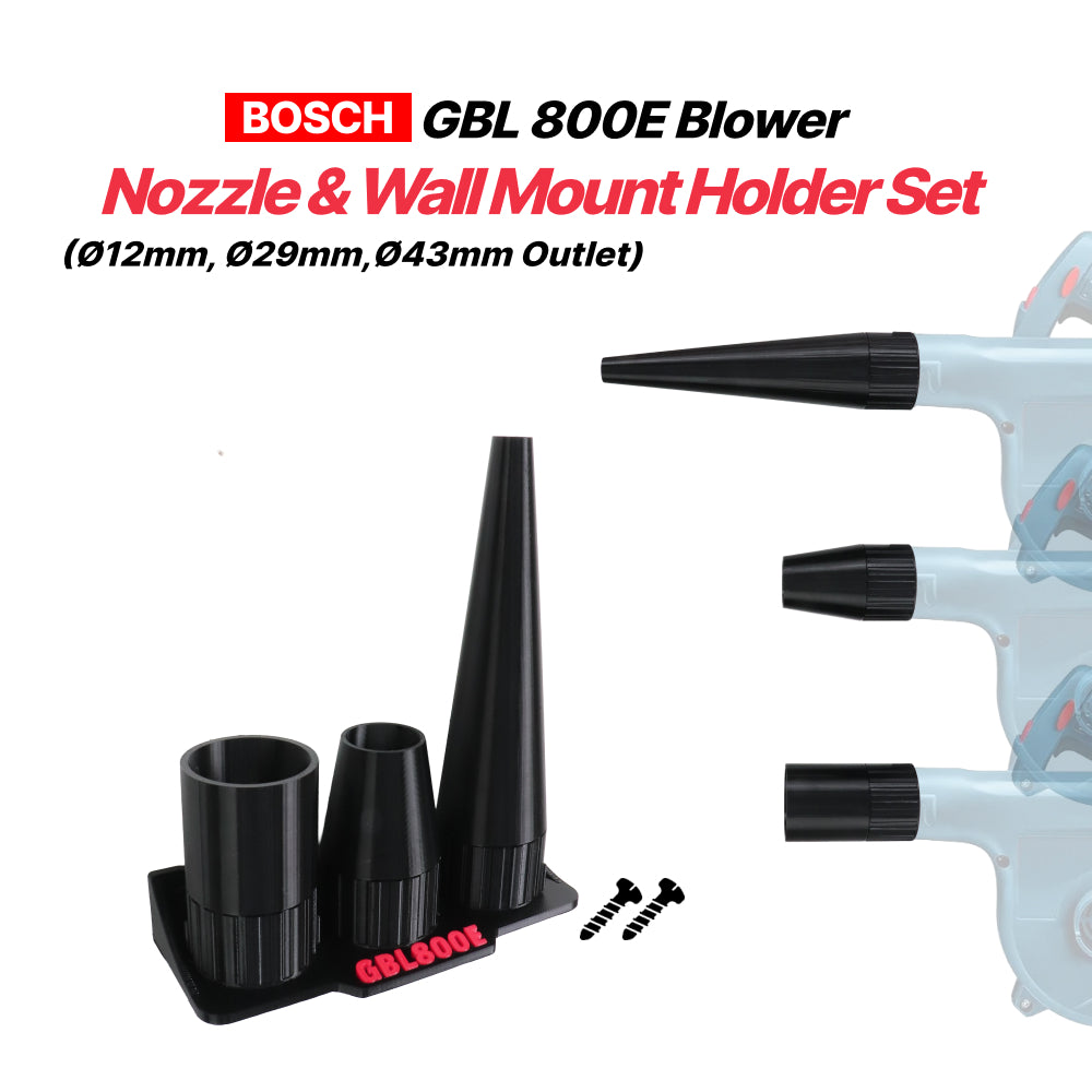 Bosch GBL 800E Round Blower Nozzle 3-Piece Set with Wall Mount Holder