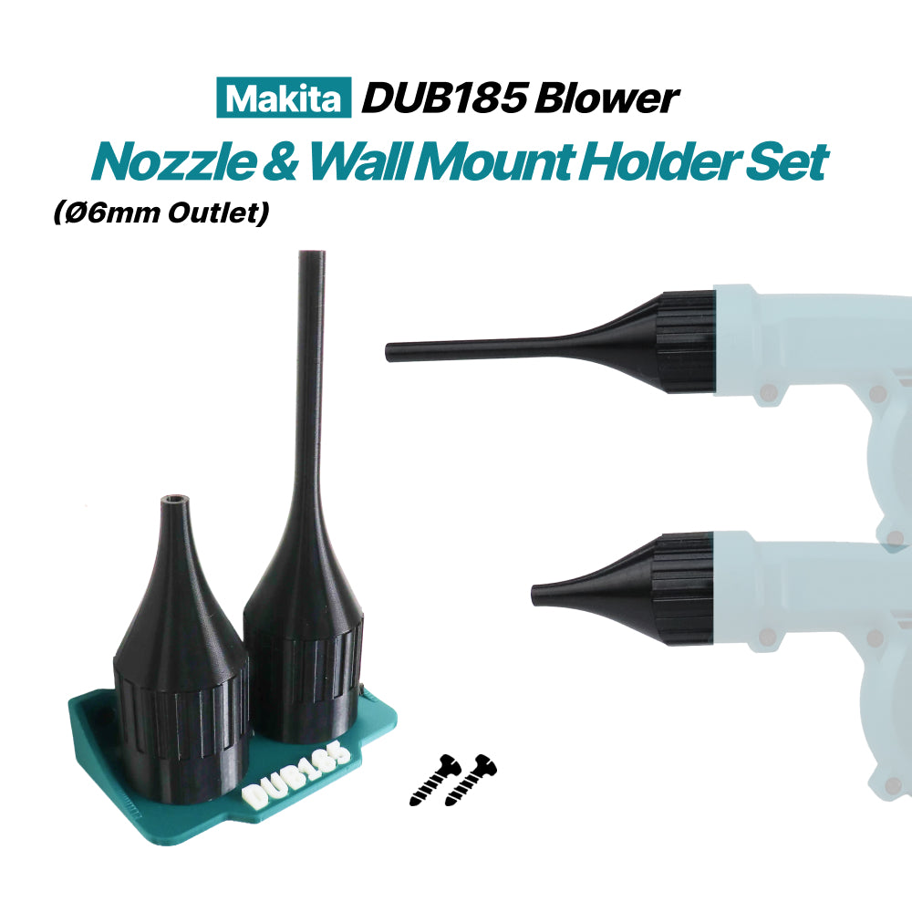 Makita DUB185Z 6mm Narrow Nozzle& Wall Mount holder Set