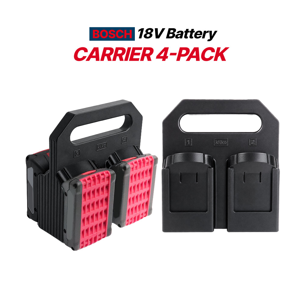BOSCH 18V Battery Carrier 4-Pack – Portable Battery Storage Caddy