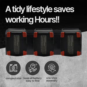 Metabo CAS battery X3 Wall Mount – Wall-mountable Metabo 18V battery rack – Saves space and simplifies storage - Power