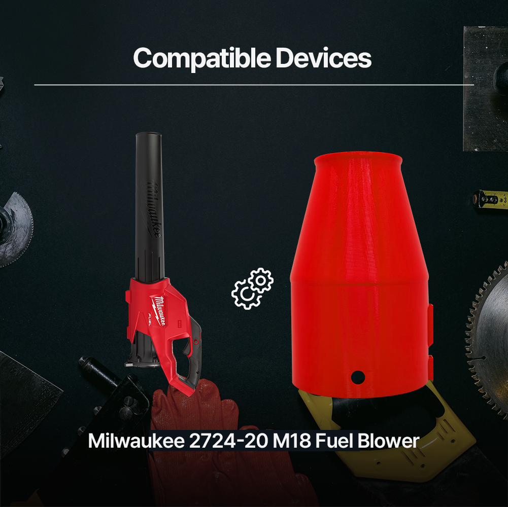 Super Stubby Nozzle for Milwaukee M18 Fuel Blower – High-Velocity Short Airflow Tube for Leaf Blowing Dust Removal &