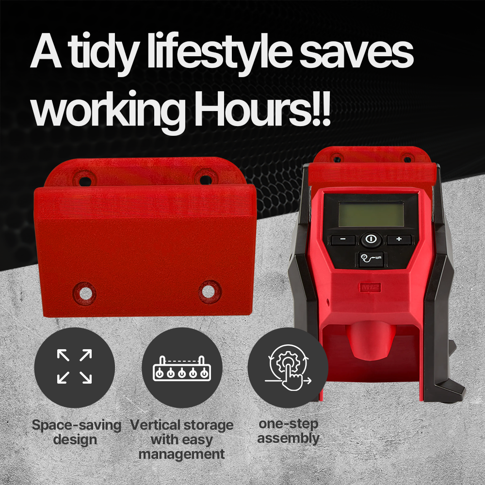 Milwaukee Inflator Mounting Bracket – Secure Storage Solution for Milwaukee M12 and M18 Inflators Ideal for Garage