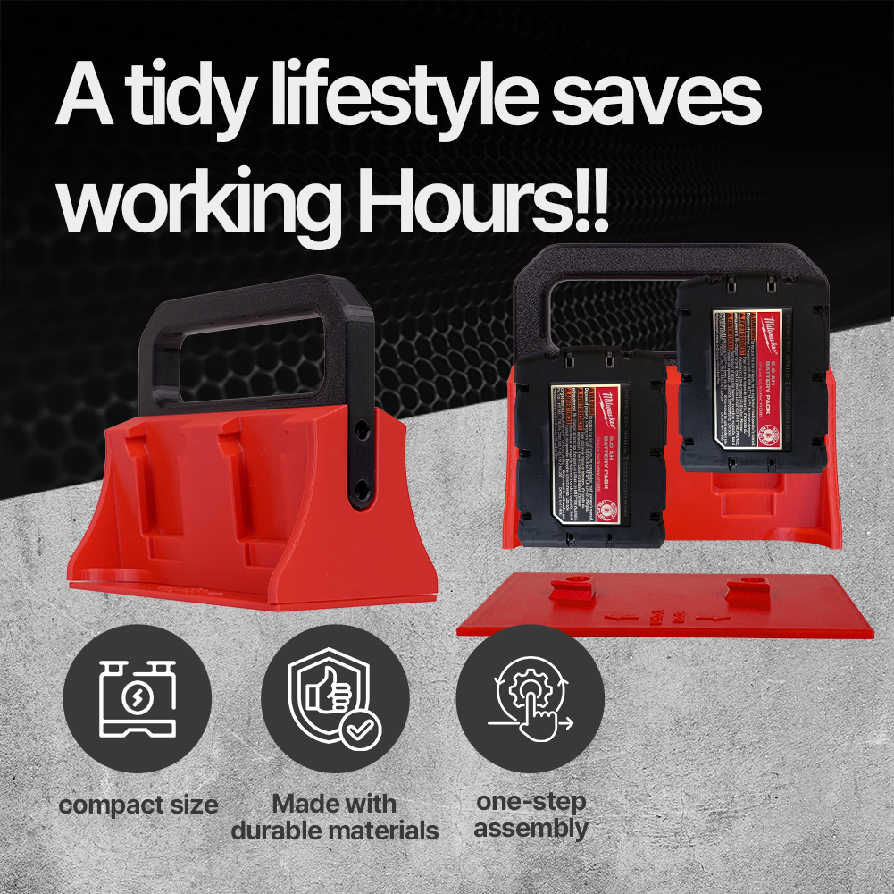 Milwaukee Battery Carrier Holder - Convenient and Secure Storage for M18 & M12 Batteries Portable Storage Solution