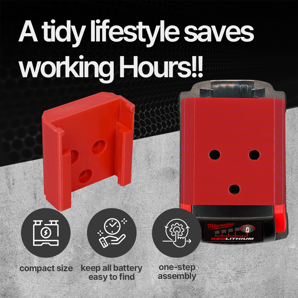 Milwaukee M18 Battery Holder With Lock – Lockable Milwaukee M18 battery mount – Secure wall-mounted storage