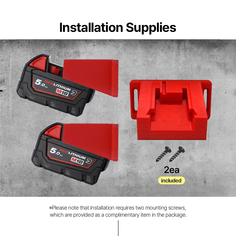 Milwaukee M18 Horizontal Battery Holder Wall mount -Durable and Compact Storage Solution Versatile Storage Organizer