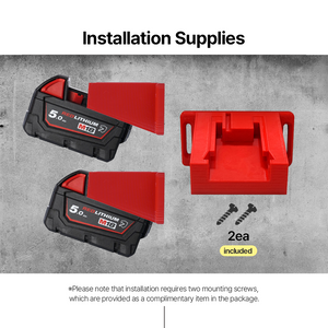 Milwaukee M18 Horizontal Battery Holder Wall mount -Durable and Compact Storage Solution Versatile Storage Organizer