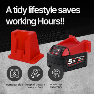 Milwaukee M18 Horizontal Battery Holder Wall mount -Durable and Compact Storage Solution Versatile Storage Organizer