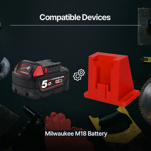 Milwaukee M18 Horizontal Battery Holder Wall mount -Durable and Compact Storage Solution Versatile Storage Organizer