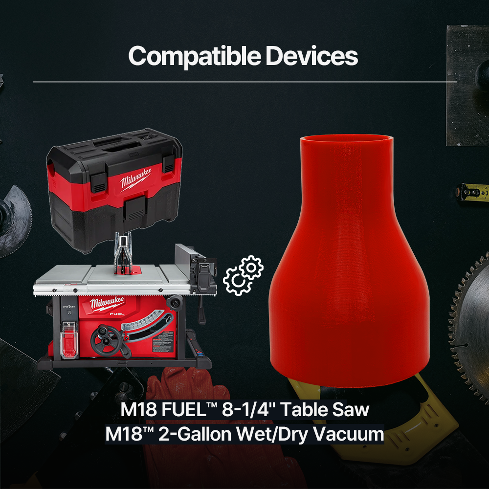 Milwaukee Table Saw to Vacuum Adapter – Dust Collection Adapter for Milwaukee Table Saw Ideal for Cleaner Workspaces