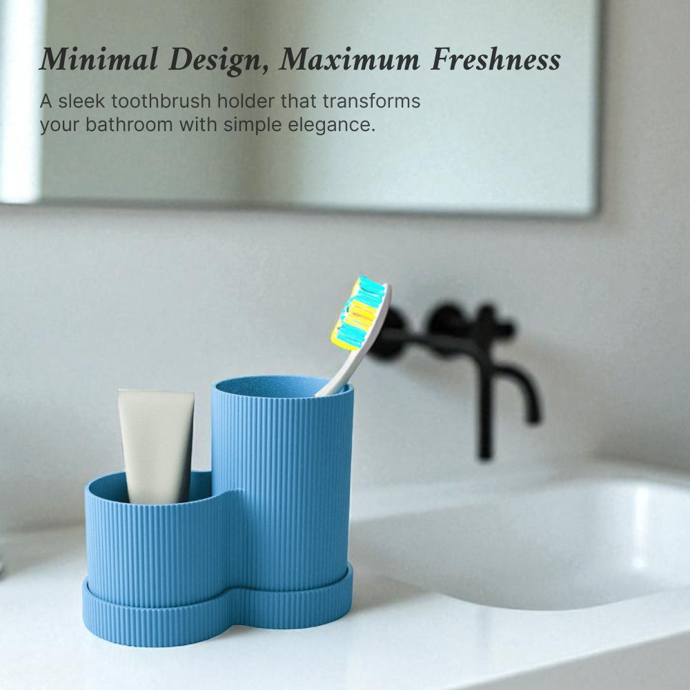 Minimalist Toothbrush Holder – Sky Blue & Cyan Eco Friendly PLA Bathroom Organizer Furniture