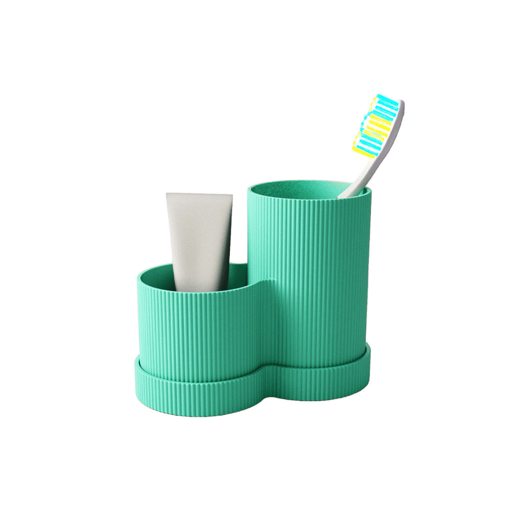 Minimalist Toothbrush Holder – Sky Blue & Cyan Eco Friendly PLA Bathroom Organizer Bluish Green Furniture