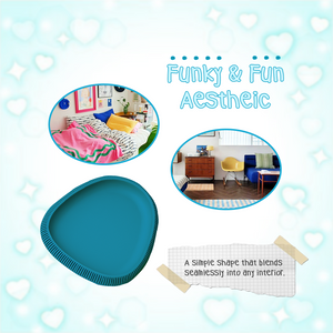 Modern Asymmetric Tray – Peacock Blue Bluish Green & Gray Eco Friendly PLA Minimalist Organizer for Desk & Home
