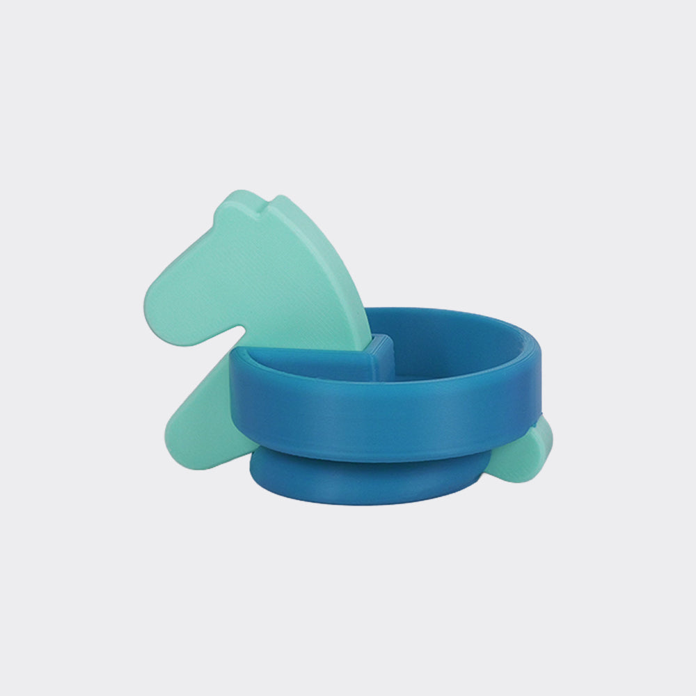 Reptile Seesaw Shelter + Horse-shaped Reptile Bowl - Horse-shaped Reptile Bowl-Bluish Green