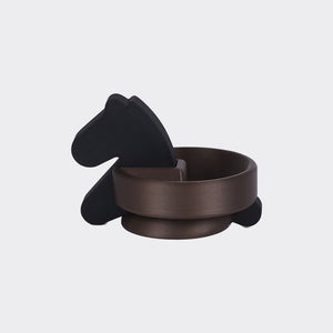 Reptile Seesaw Shelter + Horse-shaped Reptile Bowl - Horse-shaped Reptile Bowl-Brown