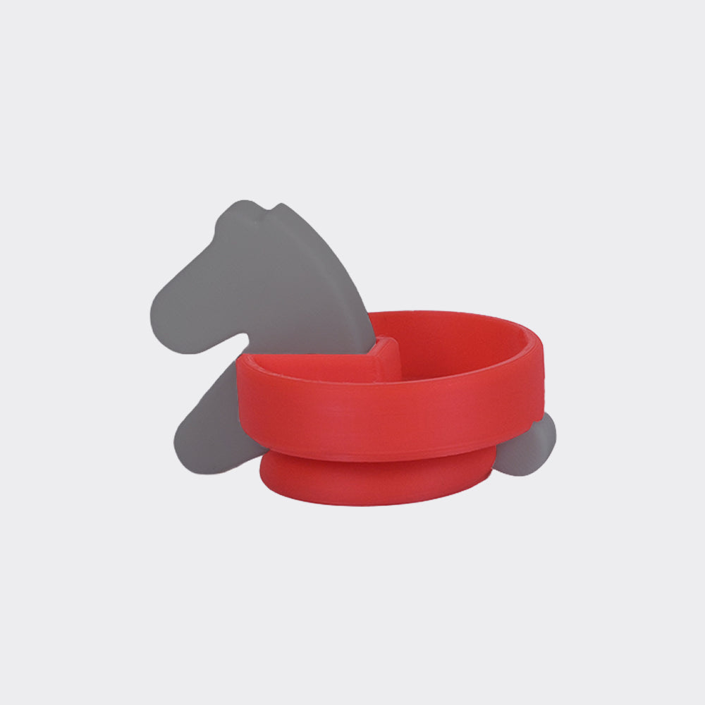 Reptile Seesaw Shelter + Horse-shaped Reptile Bowl - Horse-shaped Reptile Bowl-Red