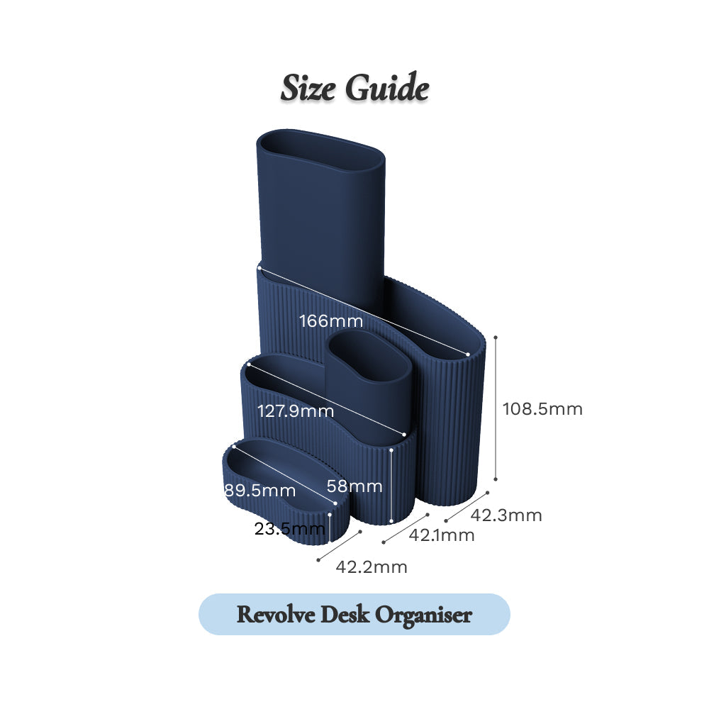 Revolve Desk Organizer – Modular Desktop Storage with 3 Components & 2 Removable Inserts Space-Saving Pen Holder &