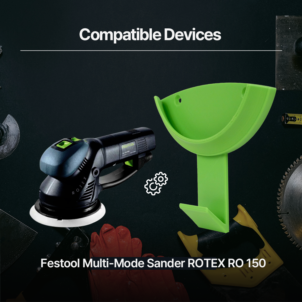 Sander Holder for Festool RO150 – Wall Mount Storage – Secure Fit – PETG Durable – Easy Install - Power Tool Accessories