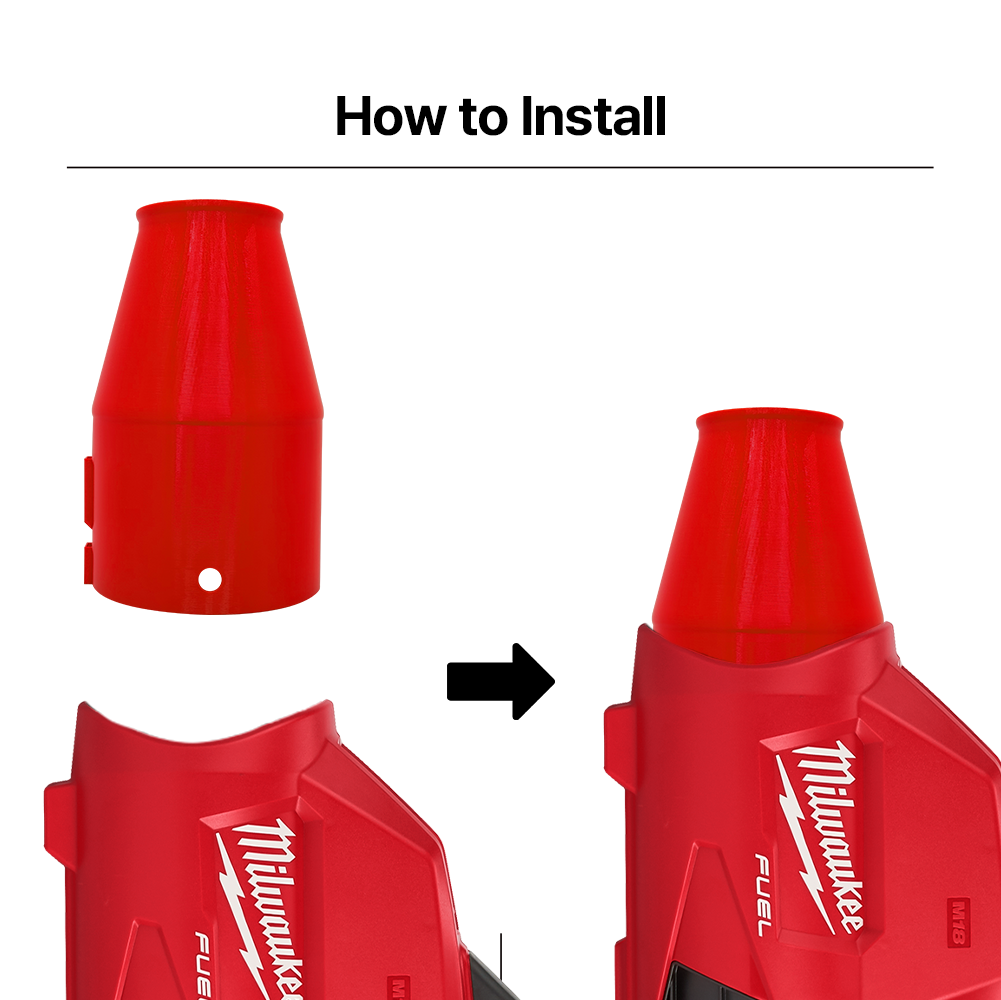 Super Stubby Nozzle for Milwaukee M18 Fuel Blower – High-Velocity Short Airflow Tube for Leaf Blowing Dust Removal &
