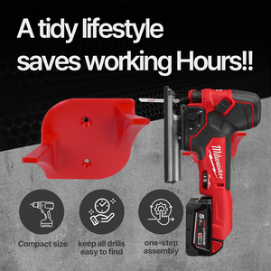 Tool Hanger Hook Compatible with Milwaukee M18 Jig Saw – 80mm Wall Mount – Quick & Easy Setup - 2pack - Power Tool