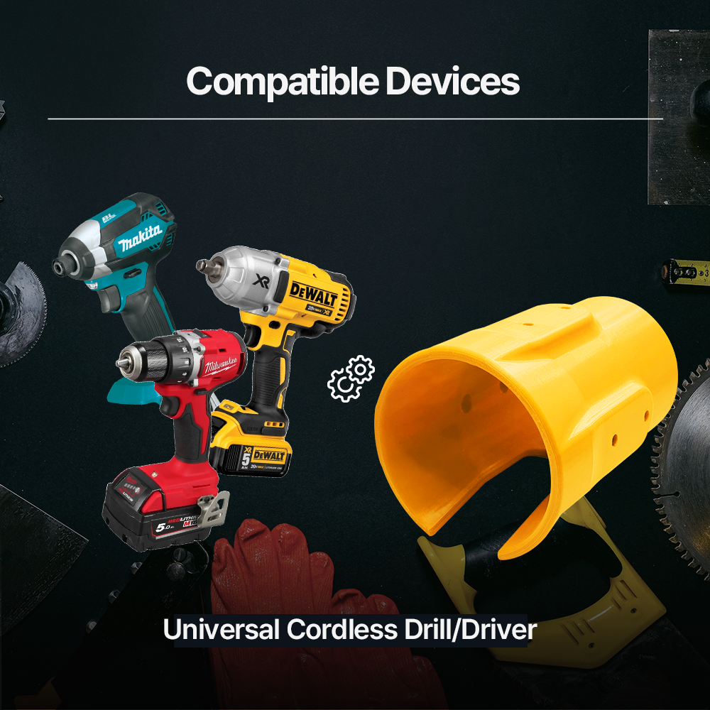 Universal Cordless Drill Holder -Wall Mount Drill Holder for Cordless Power Tools – Universal Rack for Makita DeWalt
