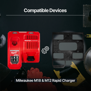 Heavy-Duty Milwaukee Charger Wall Mount - Stabilized Version for M12 M18 Secure and Space-Saving Charger Storage